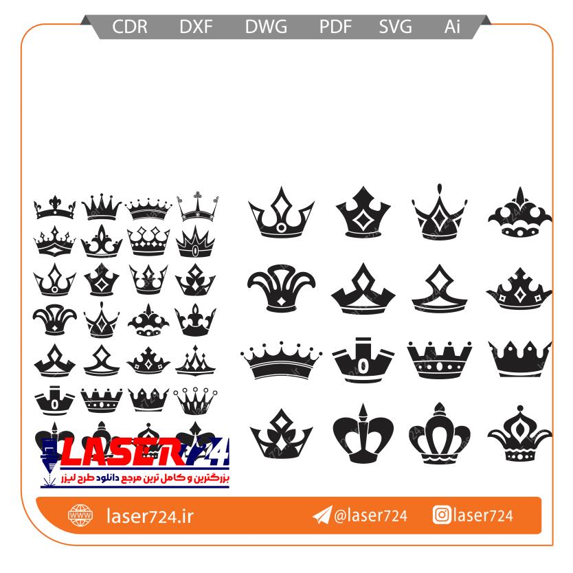 تصویر الگو وکتور تاج #1